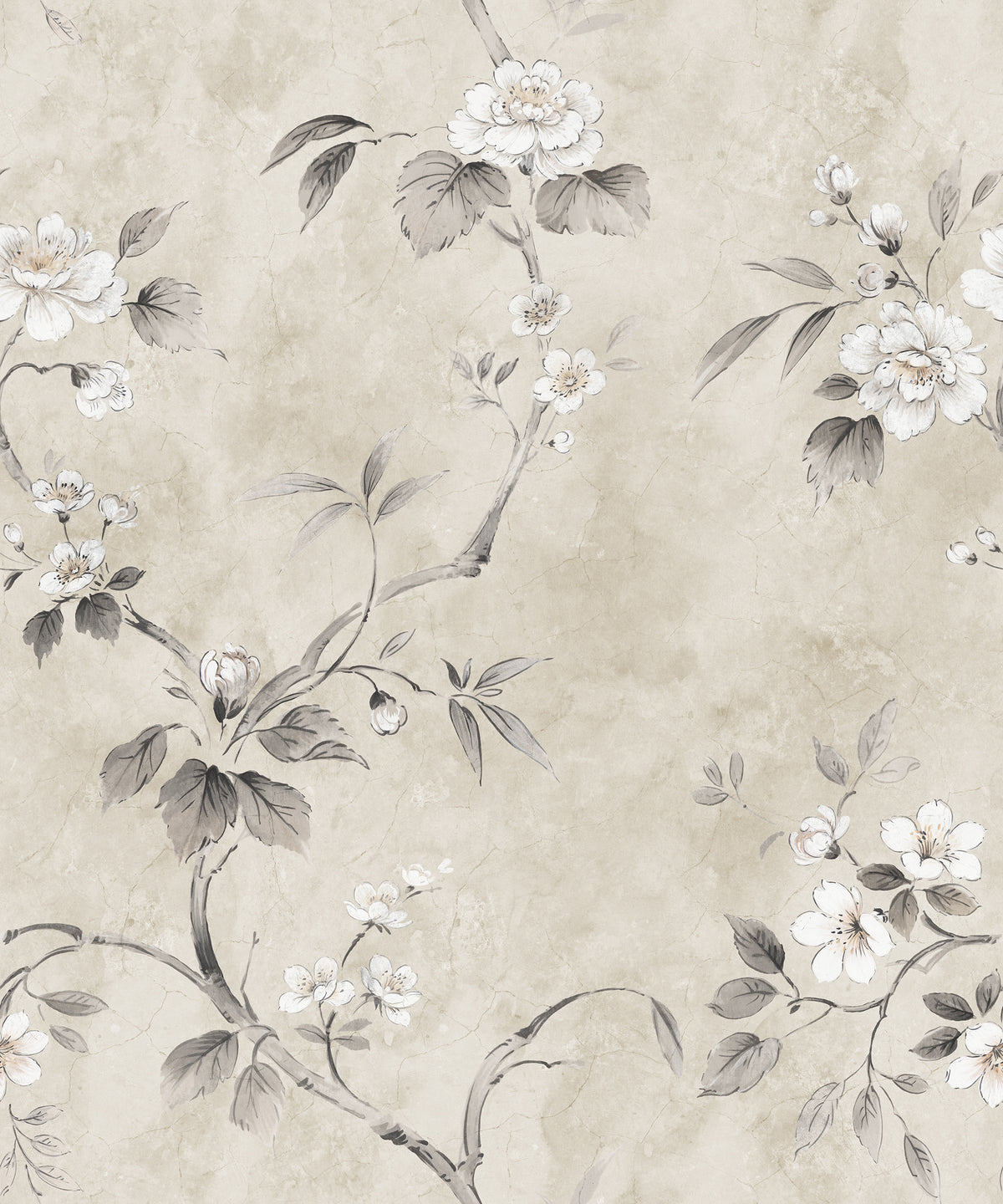 Poetic Flora wall mural by Rebel Walls in Beige, flat swatch