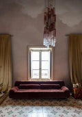 Sky of Clouds wall mural by Rebel Walls in Pink, styled room