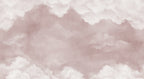 Sky of Clouds wall mural by Rebel Walls in Pink, flat swatch