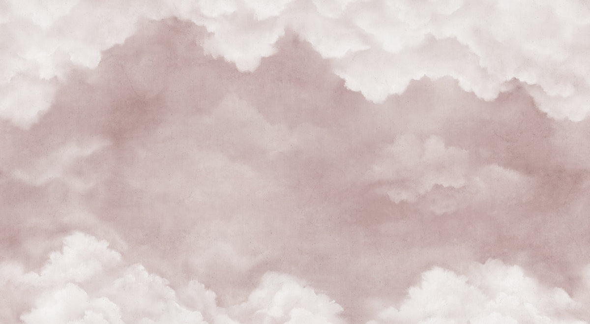 Sky of Clouds wall mural by Rebel Walls in Pink, flat swatch