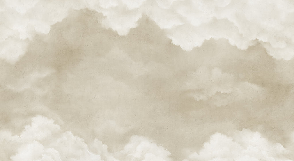 Sky of Clouds wall mural by Rebel Walls in Beige, flat swatch