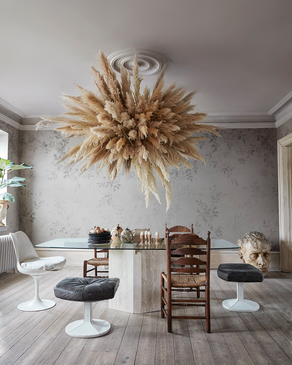 Daydream wall mural by Rebel Walls in Grey, styled room