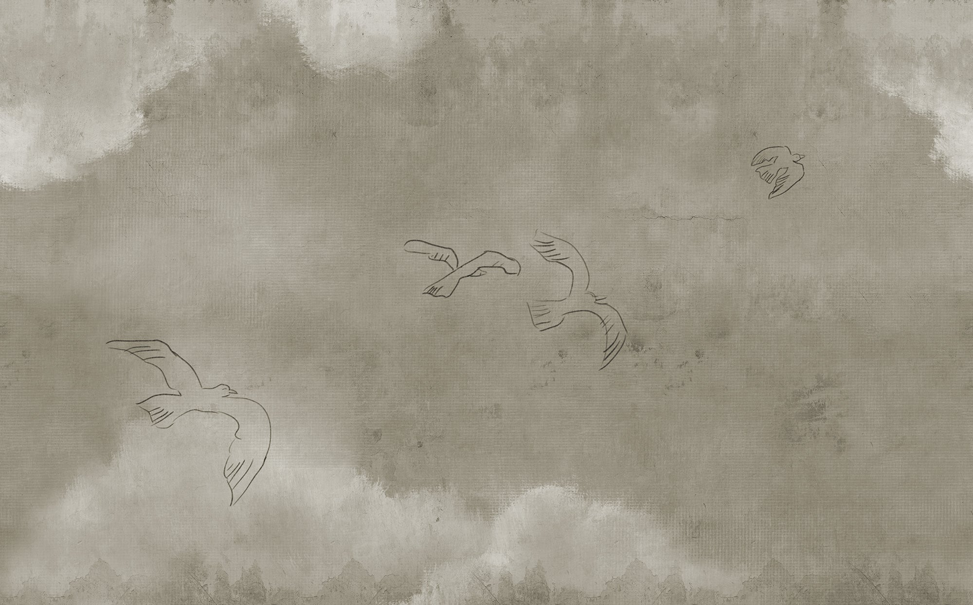 Wings Over Horizon wall mural by Rebel Walls in Beige, flat swatch