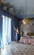 Heavenly Arches wall mural by Rebel Walls in Grey – Dusk, styled room