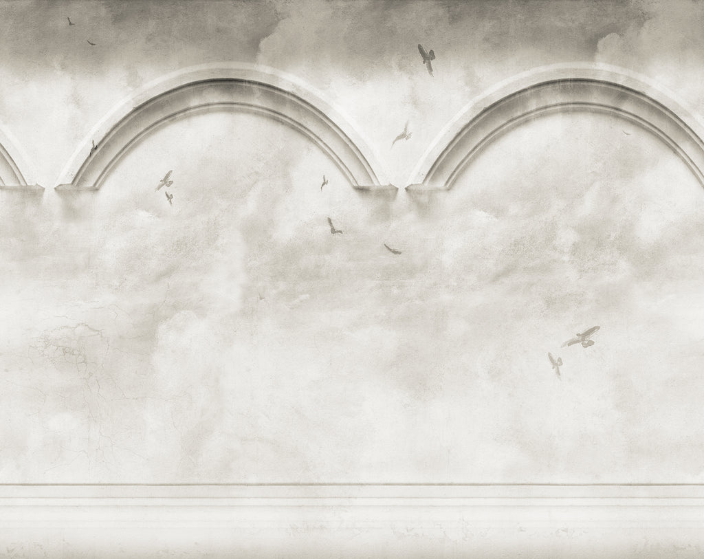 Heavenly Arches wall mural by Rebel Walls in Grey, flat swatch