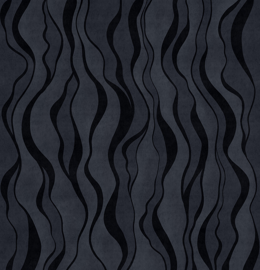 Gentle Lines wall mural by Rebel Walls in Navy, flat swatch
