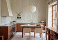 Gentle Lines wall mural by Rebel Walls in Cream, styled room
