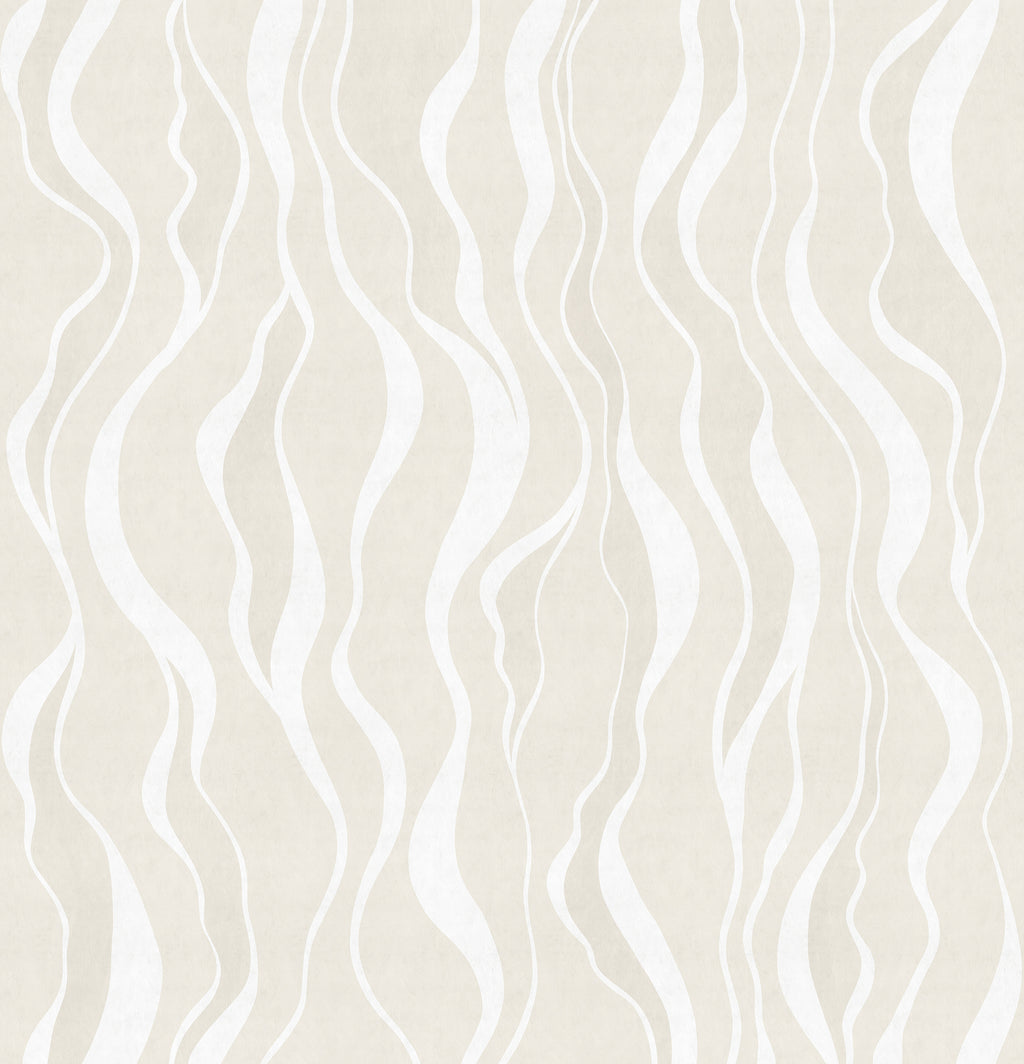 Gentle Lines wall mural by Rebel Walls in Cream, flat swatch