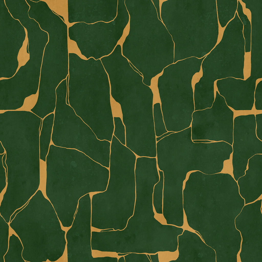 Linear Flow wall mural by Rebel Walls in Green, flat swatch