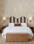 Linear Flow wall mural by Rebel Walls in Beige, styled room