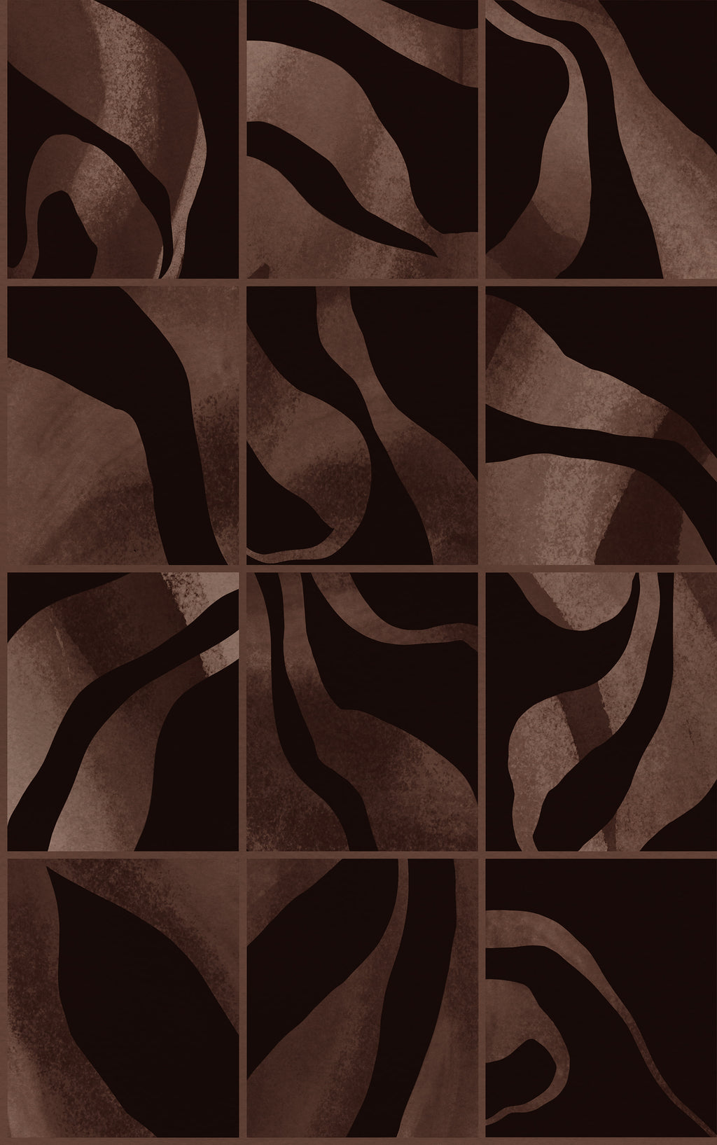 Floating Tiles wall mural by Rebel Walls in Brown – Dark, flat swatch