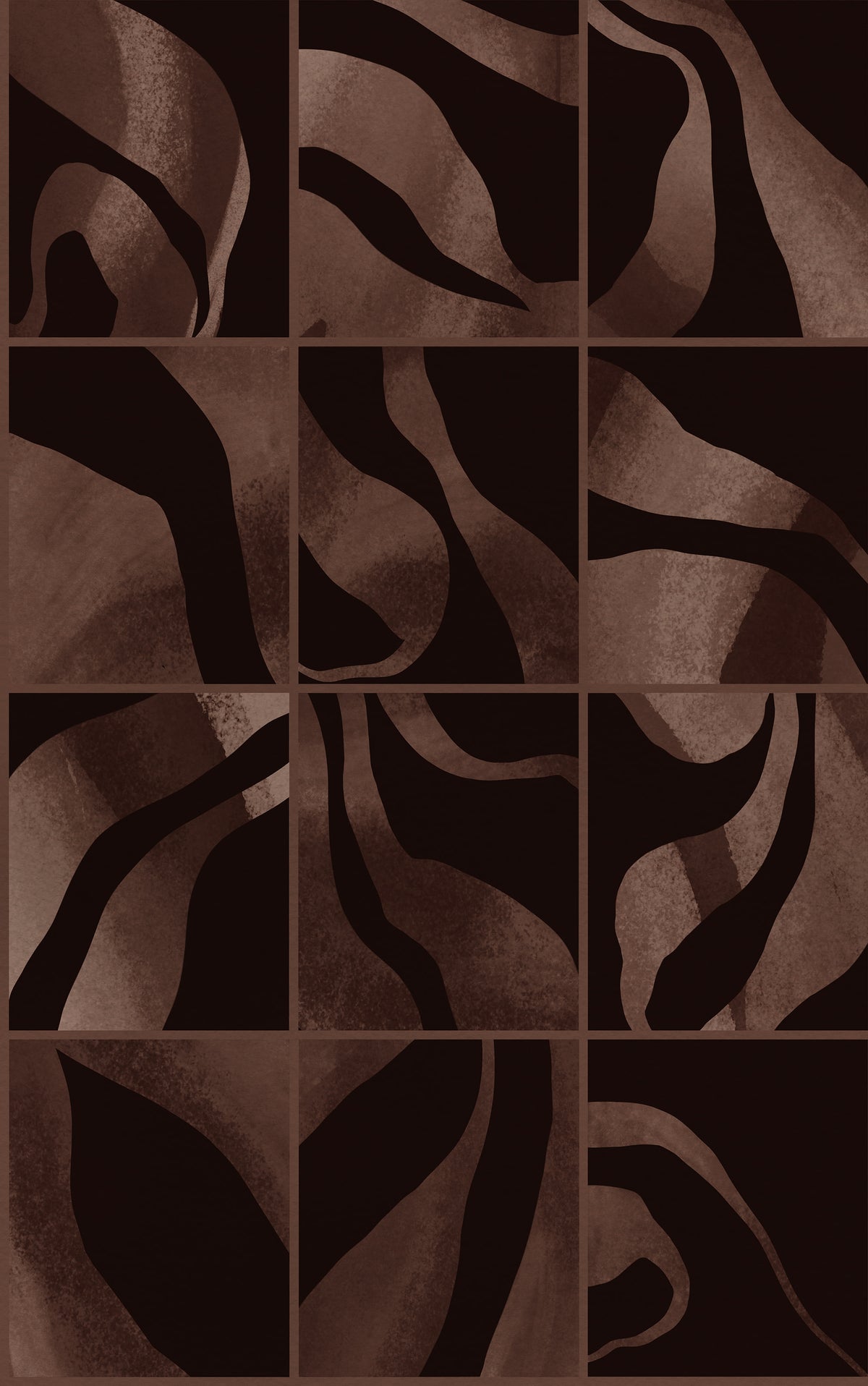Floating Tiles wall mural by Rebel Walls in Brown – Dark, flat swatch
