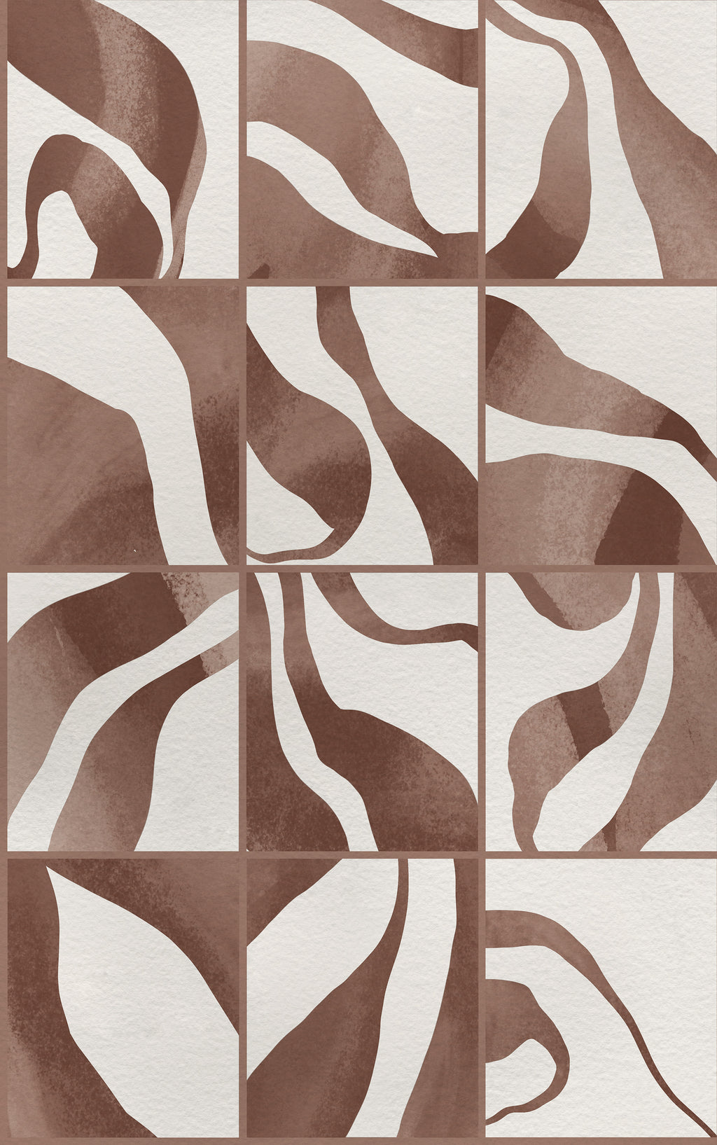 Floating Tiles wall mural by Rebel Walls in Brown, flat swatch