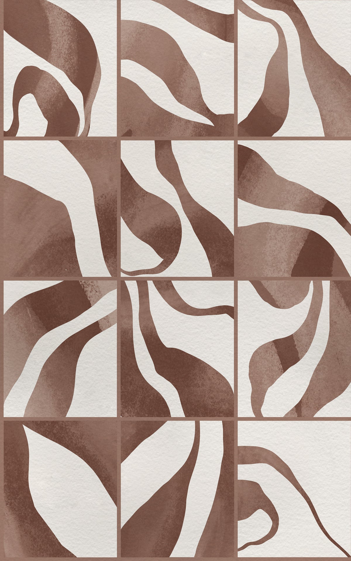 Floating Tiles wall mural by Rebel Walls in Brown, flat swatch