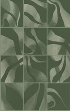 Floating Tiles wall mural by Rebel Walls in Green – Dark Green, flat swatch