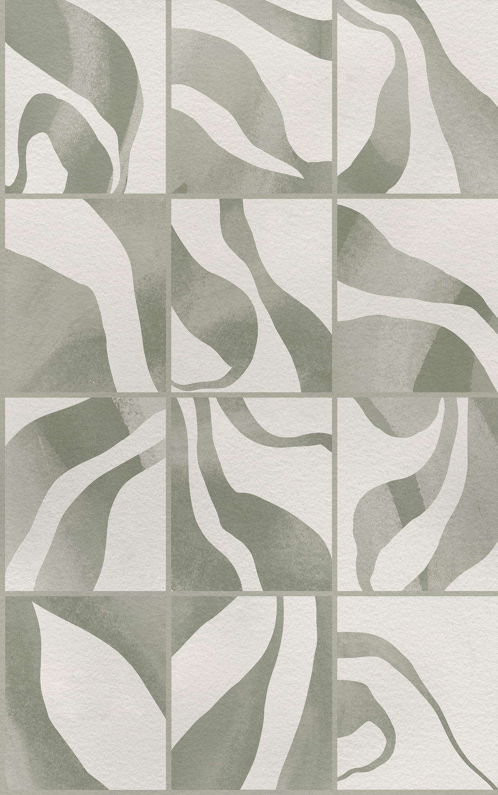 Floating Tiles wall mural by Rebel Walls in Green, flat swatch