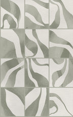 Floating Tiles wall mural by Rebel Walls in Green, flat swatch