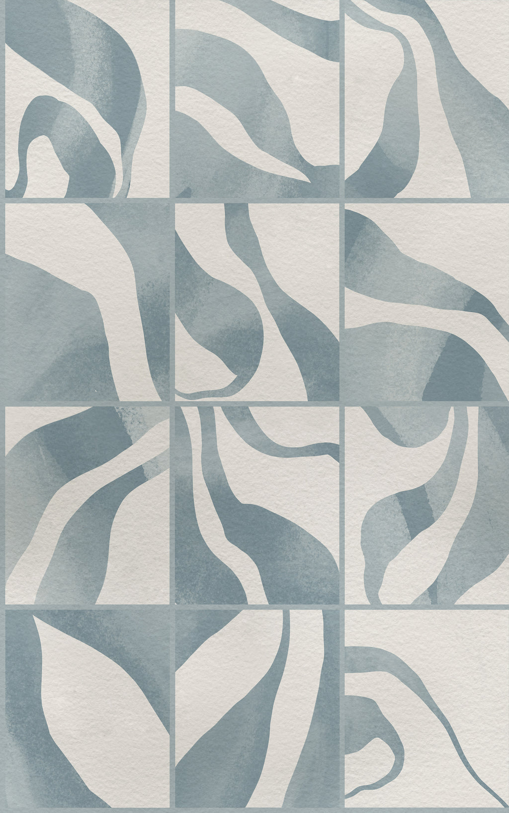 Floating Tiles wall mural by Rebel Walls in Blue, flat swatch