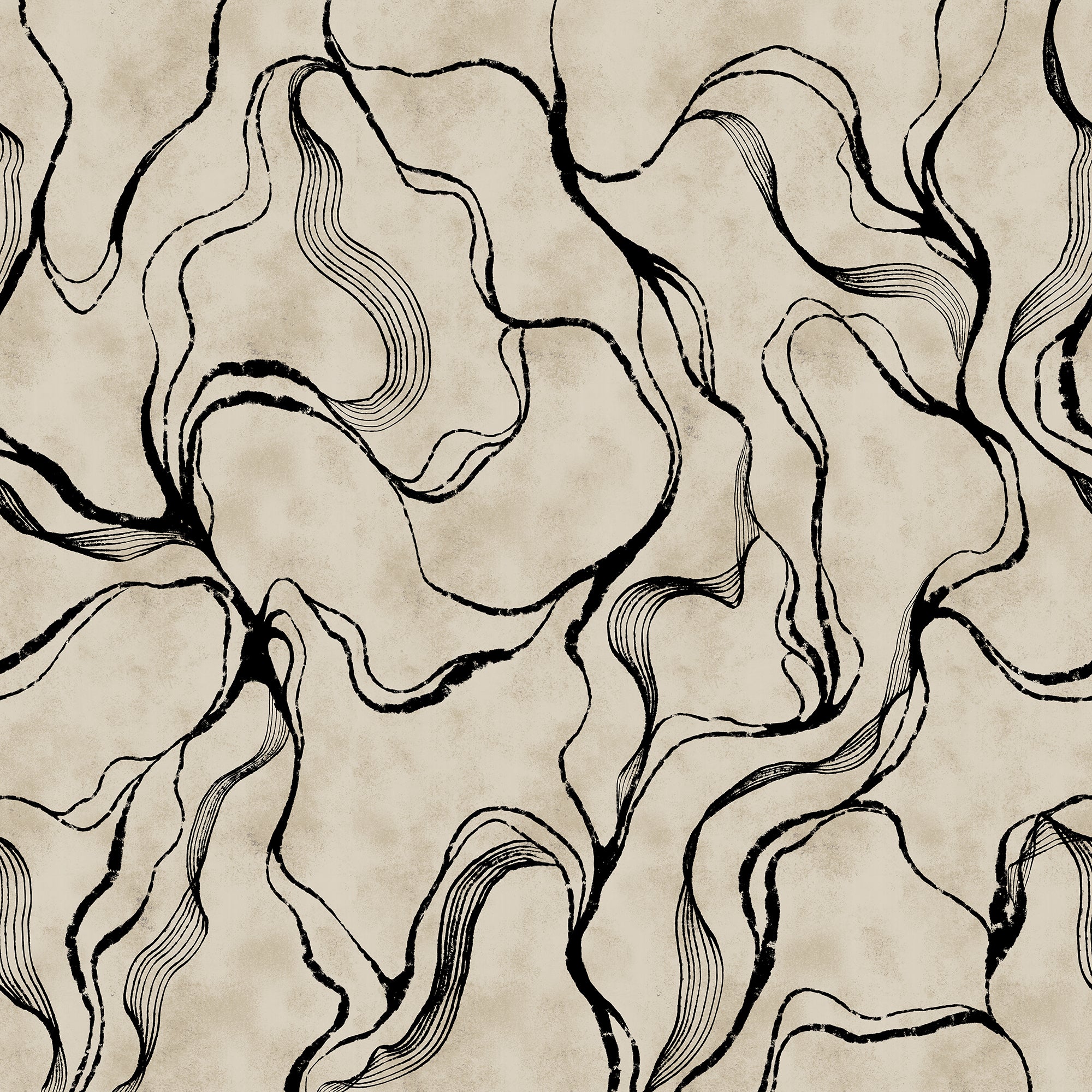 Soft Curve wall mural by Rebel Walls in Black, flat swatch