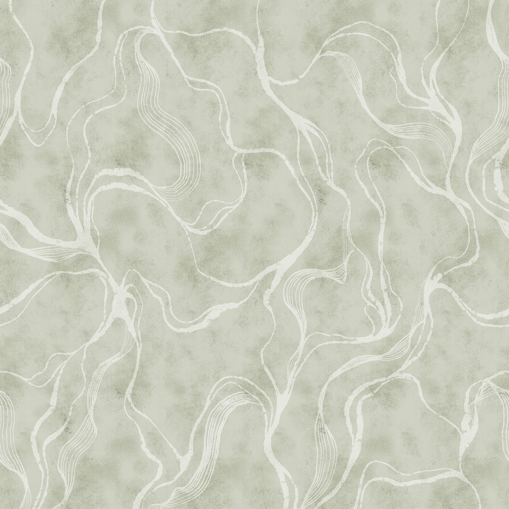 Soft Curve wall mural by Rebel Walls in Green, flat swatch
