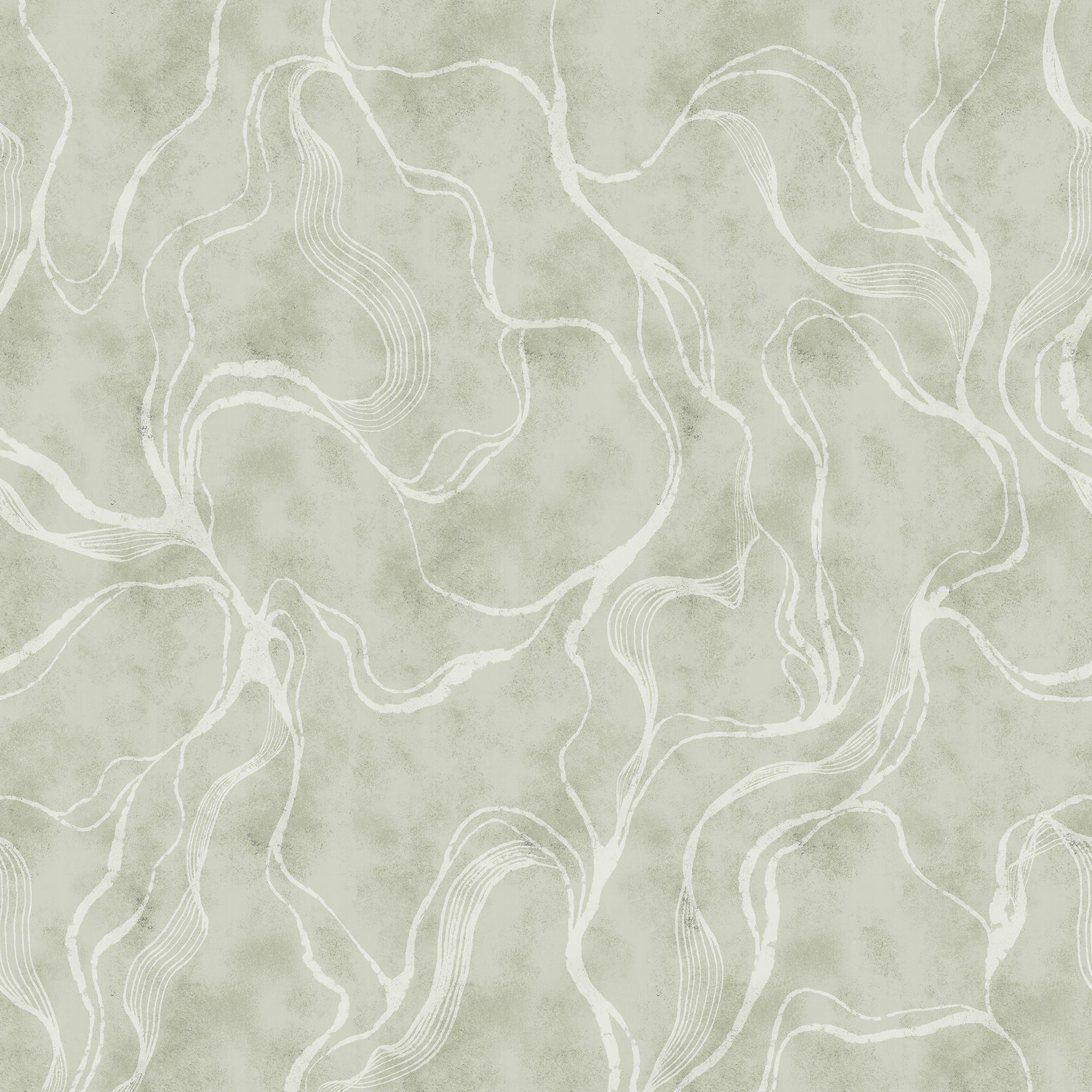 Soft Curve wall mural by Rebel Walls in Green, flat swatch