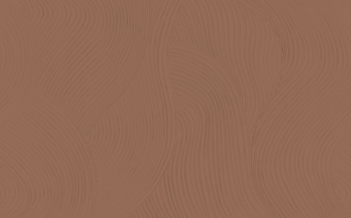 Clay Flow wall mural by Rebel Walls in Brown, flat swatch