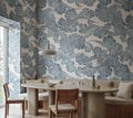 Kumo wall mural by Rebel Walls in Blue, styled room