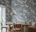 Kumo wall mural by Rebel Walls in Blue, styled room