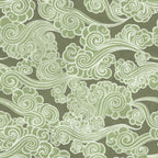 Kumo wall mural by Rebel Walls in Green, flat swatch