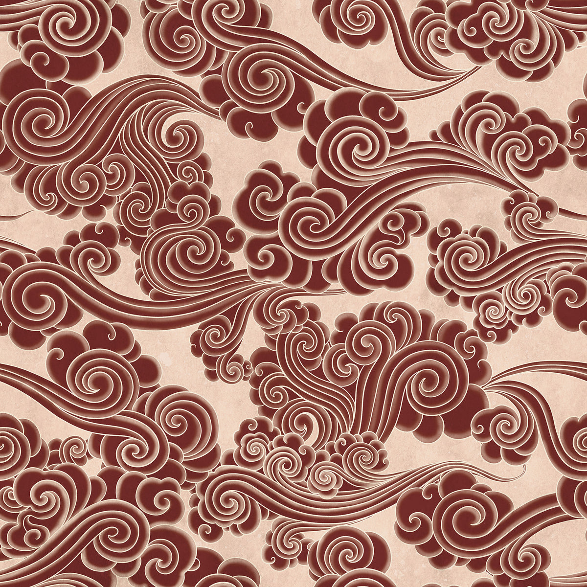 Kumo wall mural by Rebel Walls in Red, flat swatch