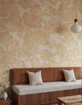Kumo wall mural by Rebel Walls in Orange, styled room