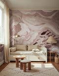 Silent Stream wall mural by Rebel Walls in Purple, styled room