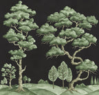 Poetic Trees wall mural by Rebel Walls in Black, flat swatch