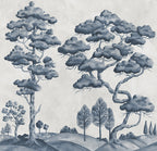 Poetic Trees wall mural by Rebel Walls in Blue – Dark Blue, flat swatch