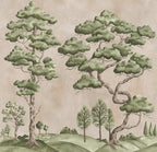 Poetic Trees wall mural by Rebel Walls in Pink, flat swatch