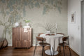 Wisteria Garden wall mural by Rebel Walls in Blue, styled room