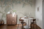 Wisteria Garden wall mural by Rebel Walls in Blue, styled room