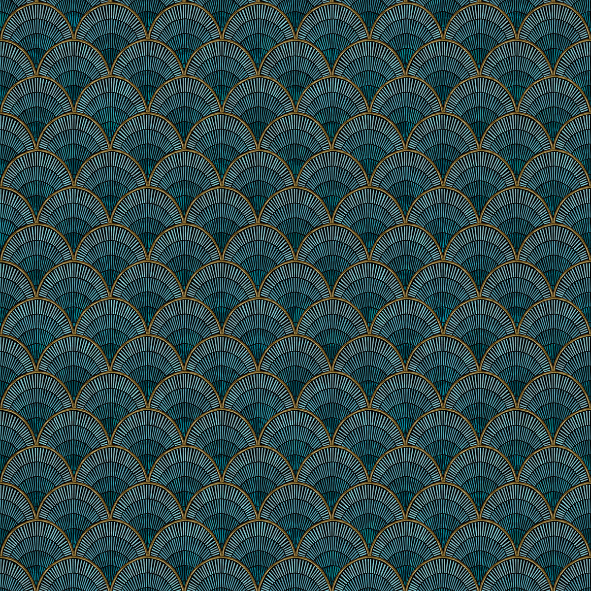 Marmaris wall mural by Rebel Walls in Teal, flat swatch
