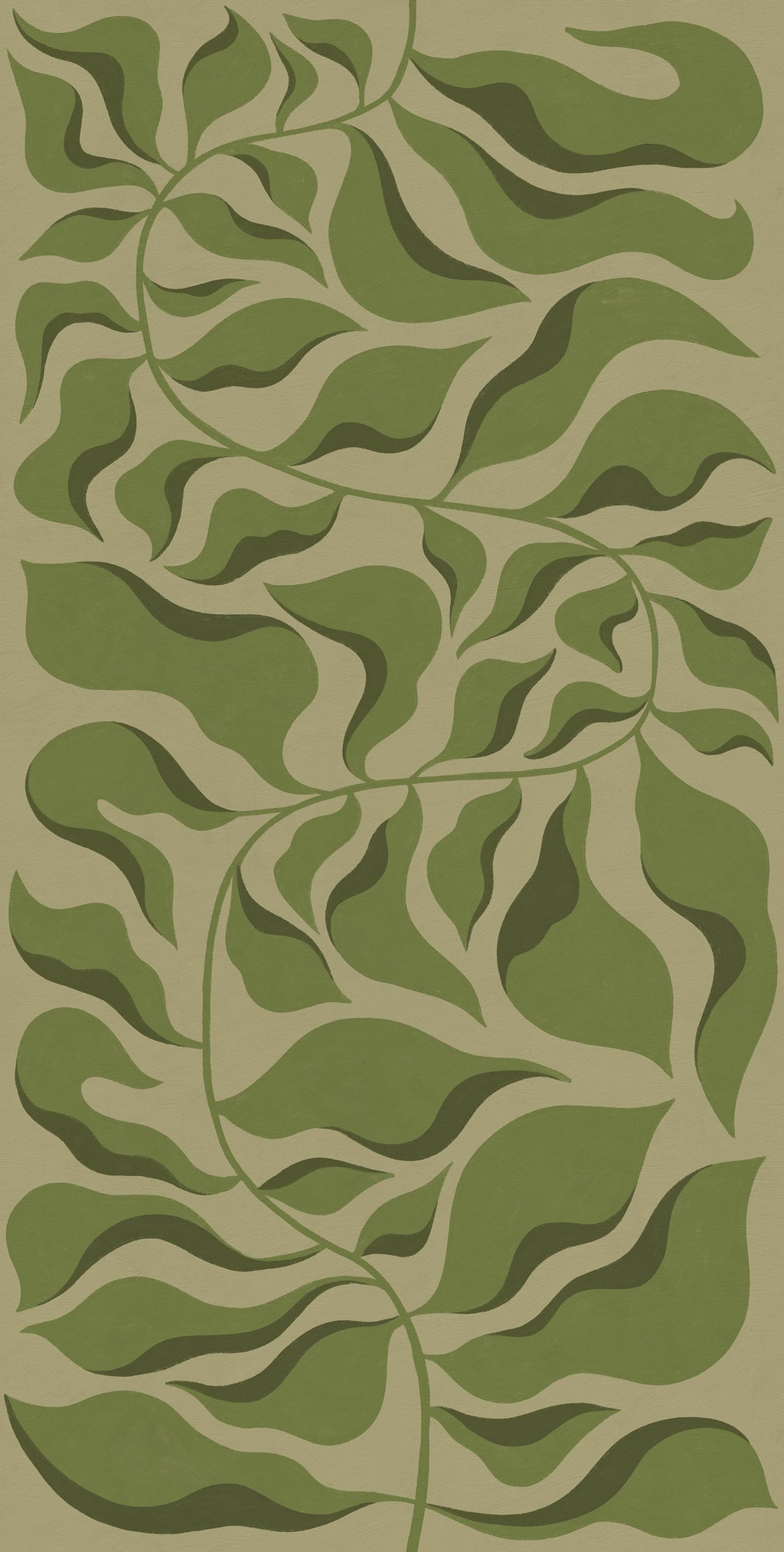 Bold Botanica wall mural by Rebel Walls in Light Green, flat swatch