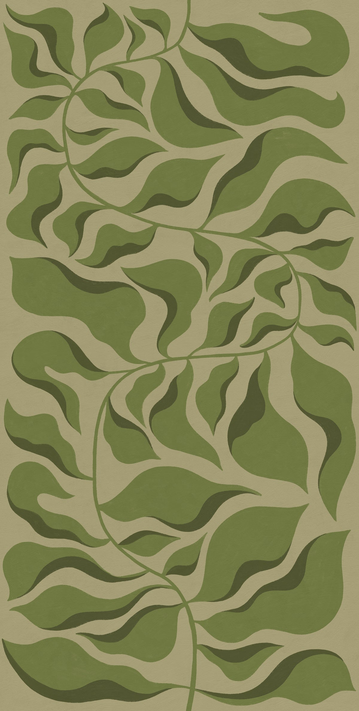 Bold Botanica wall mural by Rebel Walls in Light Green, flat swatch