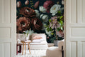 Bouquet in Bloom wall mural by Rebel Walls in Black – Dark, styled room