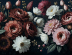 Bouquet in Bloom wall mural by Rebel Walls in Black – Dark, flat swatch