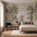 Tree on the Hill wall mural by Rebel Walls in Green, styled room