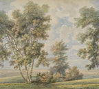 Tree on the Hill wall mural by Rebel Walls in Green, flat swatch