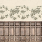 Pine Branch wall mural by Rebel Walls in Green, flat swatch