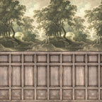The Vintage Grove wall mural by Rebel Walls in Green – Panels, flat swatch