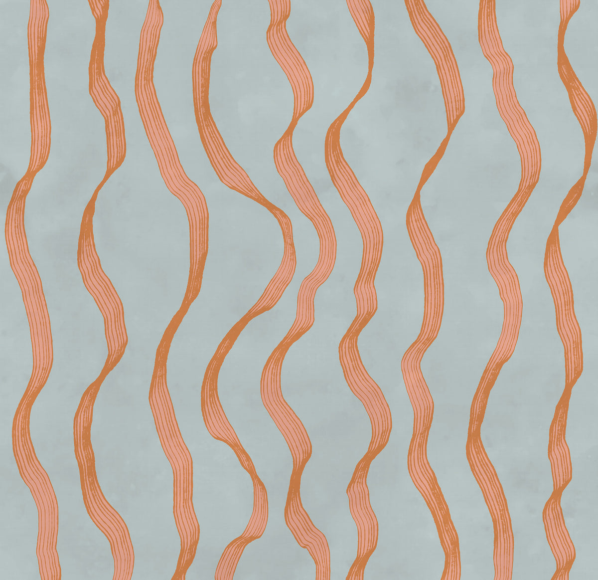 Ribbon Stripe wall mural by Rebel Walls in Blue, flat swatch