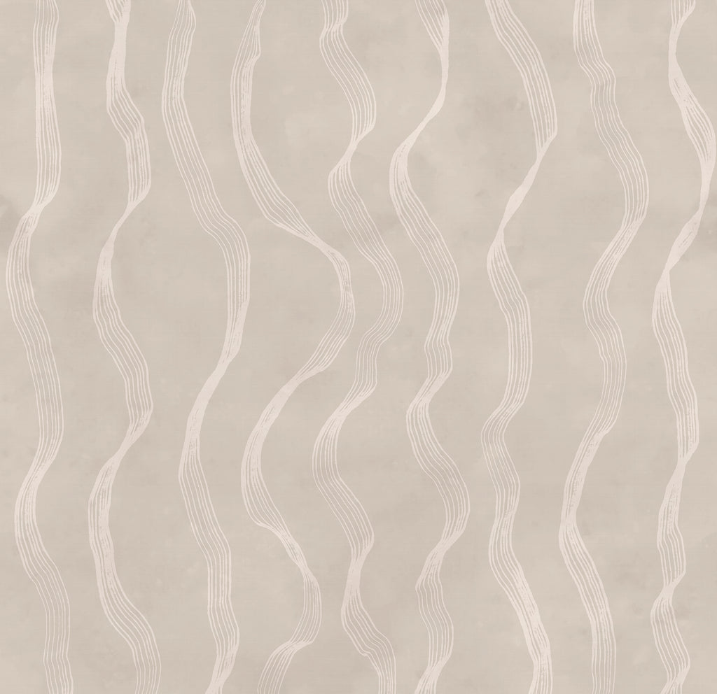 Ribbon Stripe wall mural by Rebel Walls in Beige, flat swatch
