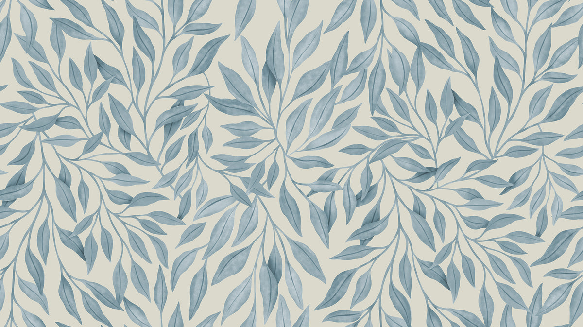 Willow wall mural by Rebel Walls in Blue, flat swatch