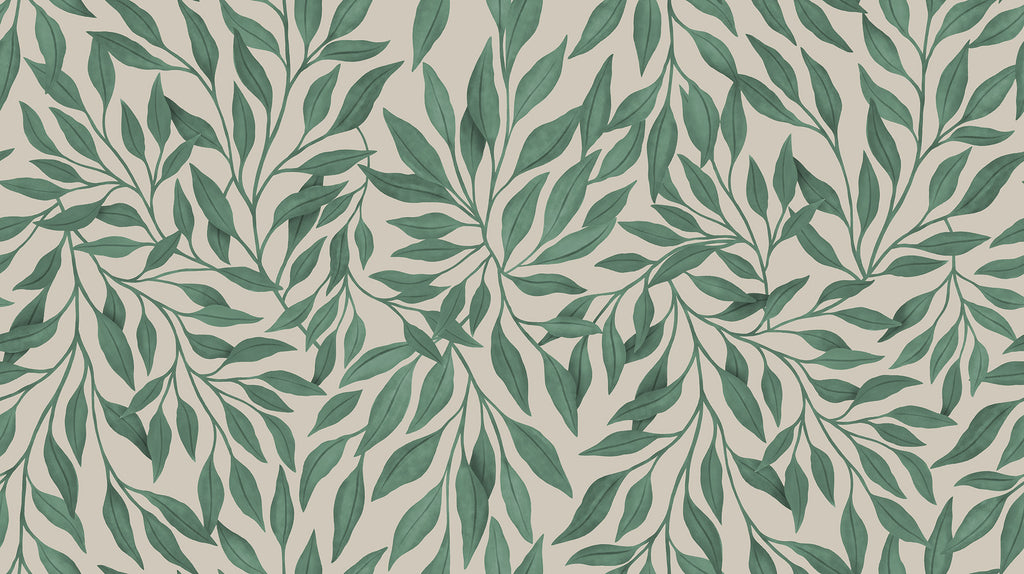 Willow wall mural by Rebel Walls in Green, flat swatch